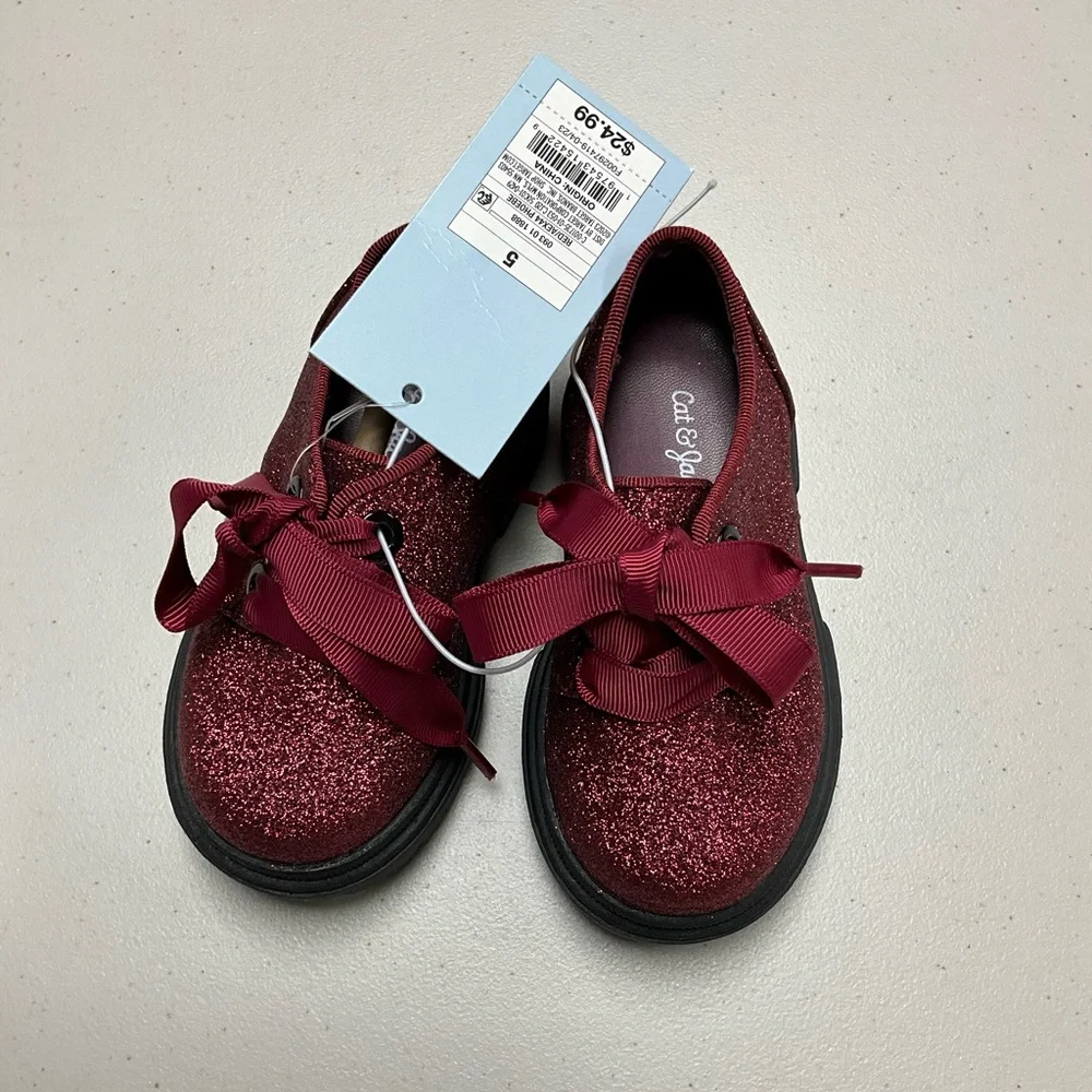 Toddler Girls' Phoebe Oxford Lace-Up Shoes - Cat & Jack Red 5T